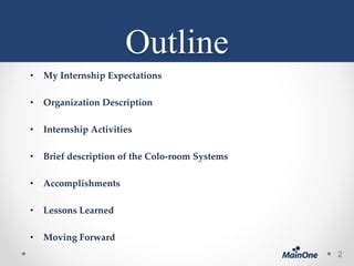 End of Internship presentation by John
