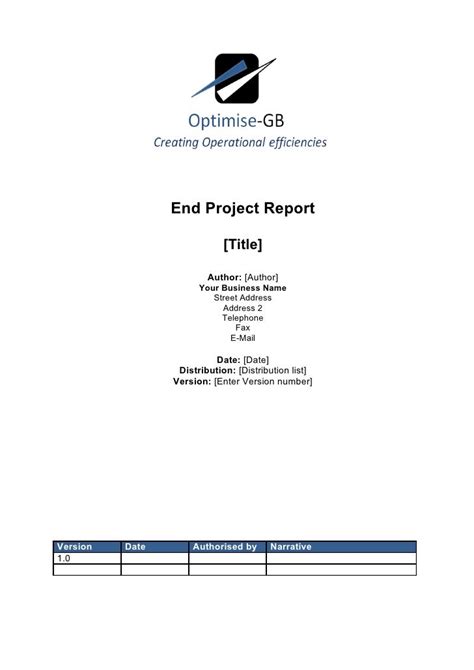 End of Project Report Architect Business