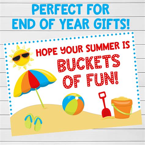 End of Year Gift Buckets of Fun Printable Digital File Etsy