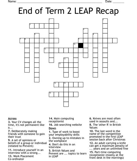 End of term event crossword. Things To Know About End of term event crossword. 