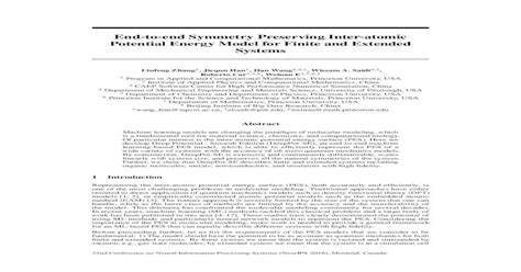 End-to-end Symmetry Preserving Inter-atomic Potential Energy …