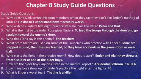 Enders game study guide questions and answers. - Manual of small animal emergency and critical care medicine.
