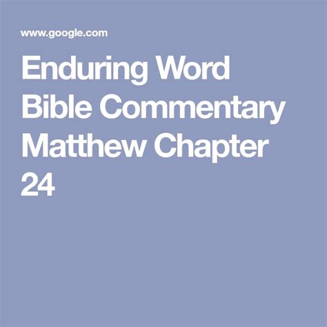 Enduring Word Bible Commentary Matthew Chapter 3