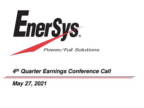 EnerSys: Fiscal Q4 Earnings Snapshot