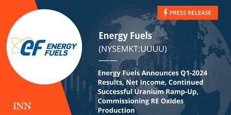 Energy Fuels Announces Q1-2024 Results, Including Continued …