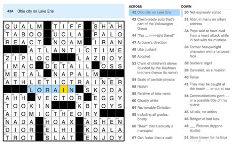 The New York Times mini crossword game is a new online word pu