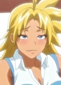 The ova character Leona Hyoujou is a teen with to shoulders length blonde / yellow hair and yellow eyes.