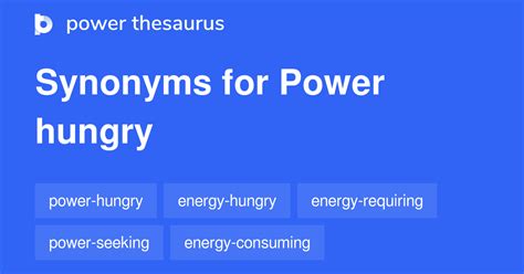 Energy-hungry synonyms - 1 Words and Phrases for Energy-hungry