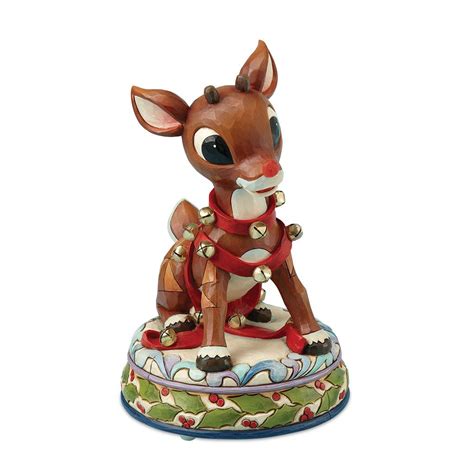 Enesco rudolph. Item details. Vintage from the 1990s. Materials: plastic. Width: 3 inches. Height: 3 inches. Rudolph is Loki's favorite reindeer, and if you love Rudolph too, then check out this cute little pull toy! Enesco Pull Toy - Rudolph the Red Nosed Reindeer - Island of Misfits - Rudolph with a red nose, stands on a red wagon with a yellow pull rope ... 