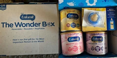 Enfamil wonder box. Created for both breastfeeding and formula-feeding moms, the Enfamil® Wonder Bag is customized with helpful resources and offers tailored to the feeding method mom chooses. Wonder Bag. Enfamil ® Wonder Bag – Powder (6/case) 30061A. Enfamil ® Wonder Bag – Liquid (6/case) 897510. NICU Kits. NICU Welcome Kit (8/case) 