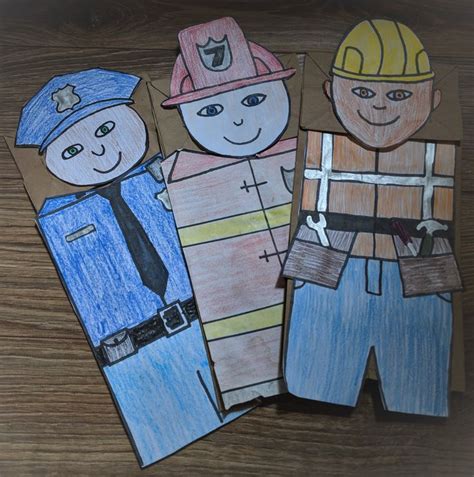 Engage your students by creating community helpers puppets. 3 patterns