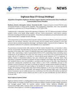 Enghouse Buys CTI Group (Holdings) - Yahoo Finance
