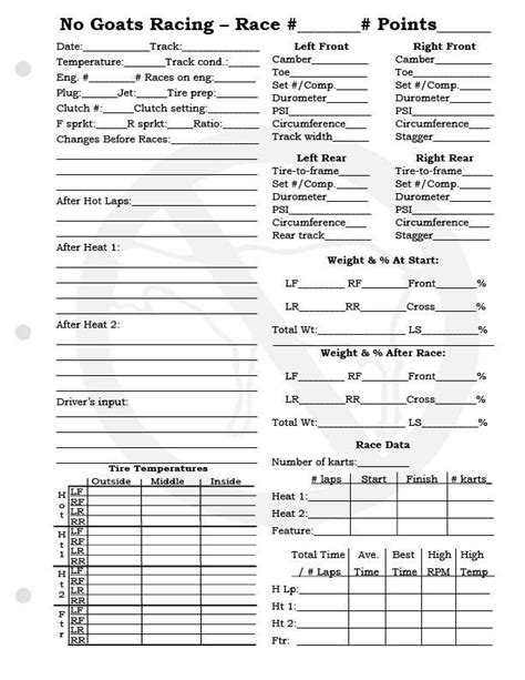 Engine Build Sheet Template