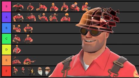 Engineer cosmetics tf2. Styled with a down-turned brim, the Hat With No Name makes the perfect addition to any outdoor adventure. The Hat With No Name is a community-created cosmetic item for the Soldier, Demoman, Engineer, and Sniper. It is a tall cowboy hat with a leather belt around its middle. A wide rim covers the wearer's eyes. 