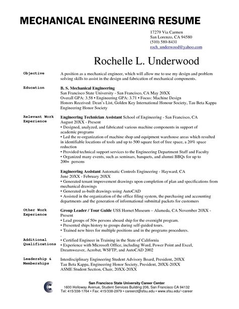 Engineer resume. However, for experience mechanical engineer resumes it is preferable to keep a resume summary in place of resume objective. 2 mechanical engineering intern resume sample objective. Summary. Seeking an opportunity to work with a team in the field of engineering in order to develop my skills as an … 