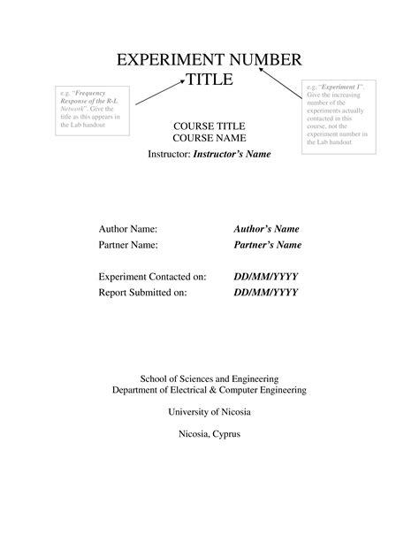 Engineering Lab Report Template in 2021 Lab report template, Lab