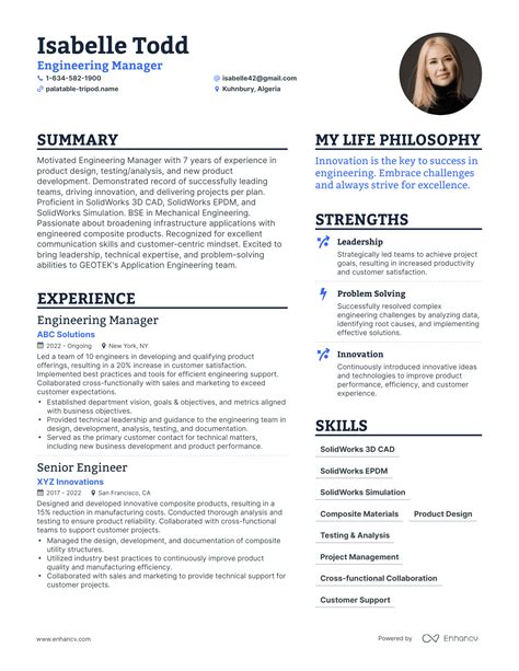 Engineering Manager Resume Example & Guide ZipJob