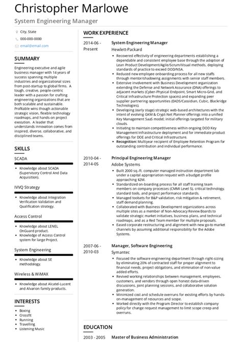 Engineering Manager Resume Samples and Templates VisualCV