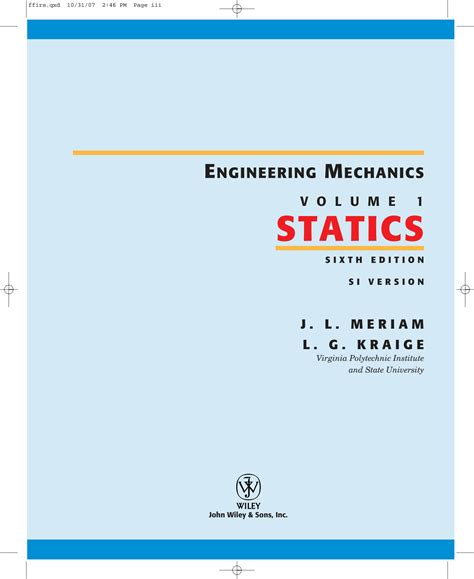 Engineering Mechanics Statics 6th Edition Solution