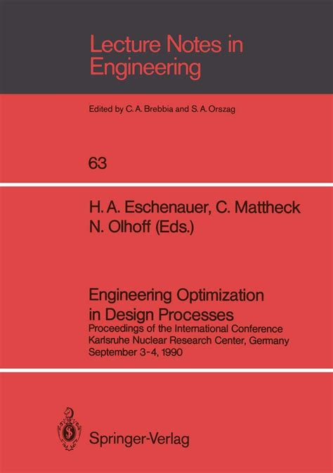 Engineering Optimization In Design Processes Proceedings Of The International Conference Karlsruhe