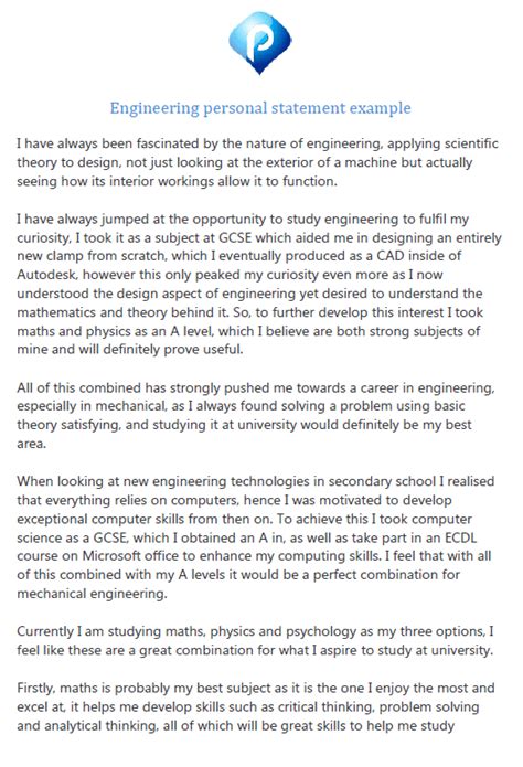 Engineering Personal Statement Template