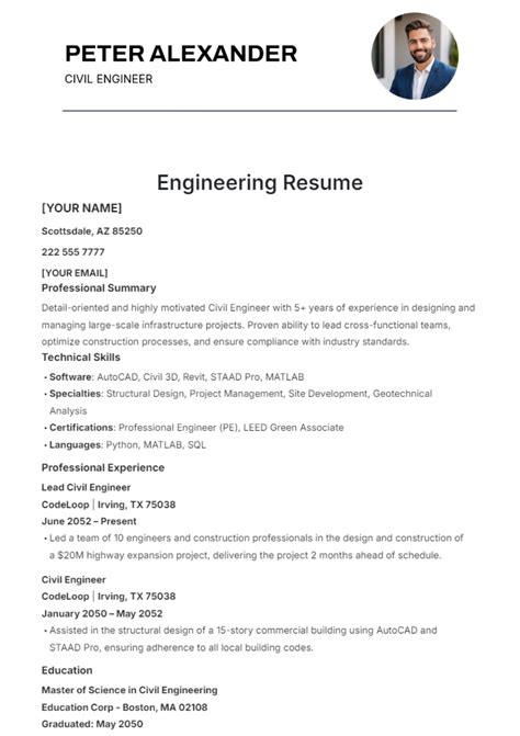 Engineering Resumes Template