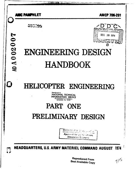 Engineering design handbook helicopter engineering part one preliminary design helicopter. - Novena a maria - la que desata los nudos.