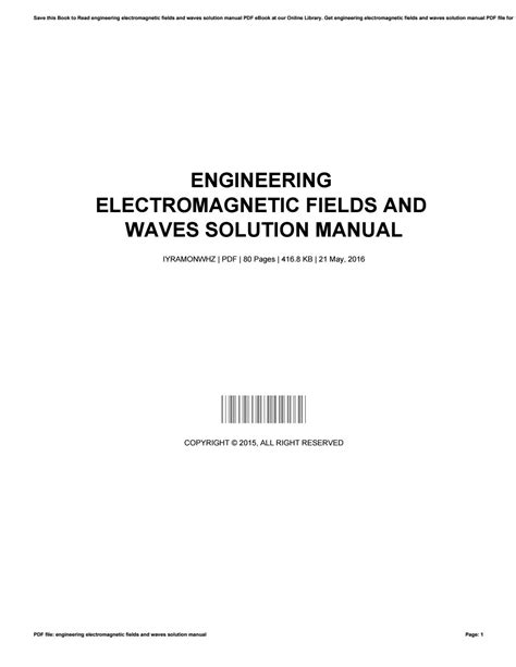 Engineering electromagnetic fields and waves solutions manual. - Sony strda3200es av reciever owners manual.