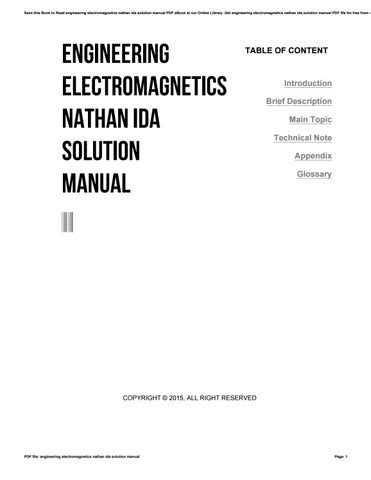 Engineering electromagnetics nathan ida solution manual. - Kenmore 90 plus series dryer manual.