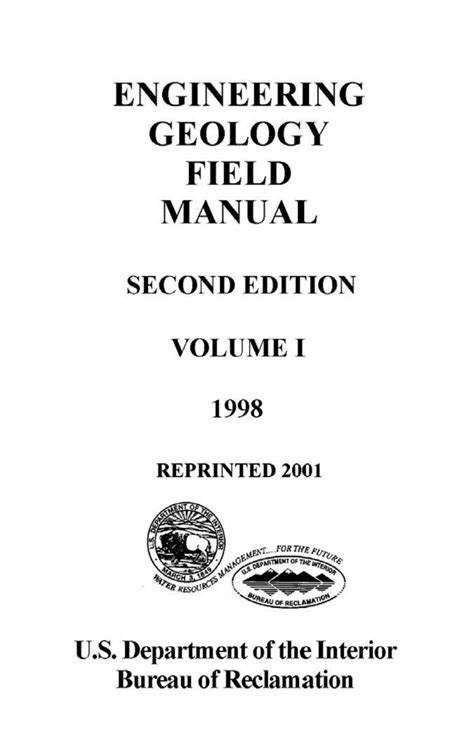 Engineering geology field manual second edition. - Far east ; georg seldams deutschlandträume ; die floraldollars.
