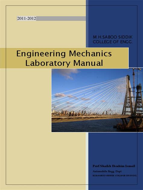 Engineering mechanics lab manual 1st year. - Codemaster xl hp m1722b monitor service manual.