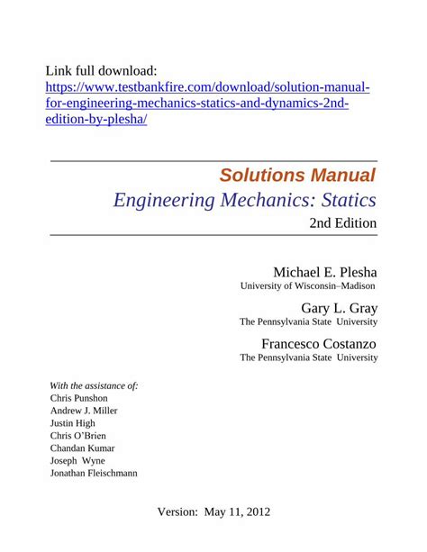 Engineering mechanics statics second edition solutions manual. - Was will ich? ich will redlichkeit! neun versuche  uber s oren kierkegaard.