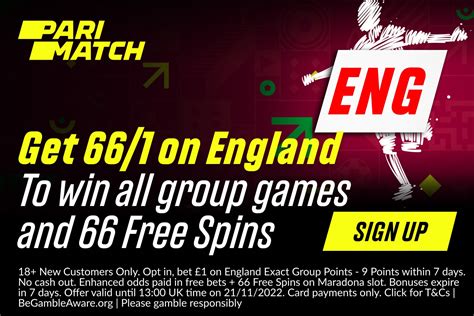 England to win all three group games at 66/1 with Parimatch and …