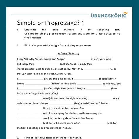 Englisch Test Simple Present und Present Progressive :: Test1