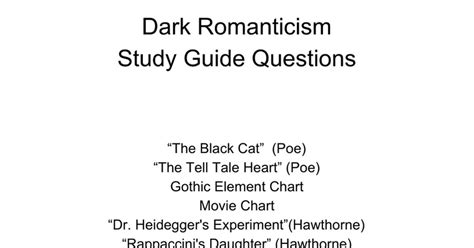 English 3 dark romanticism study guide answers. - Guia practica de redaccion / practical writing guide.