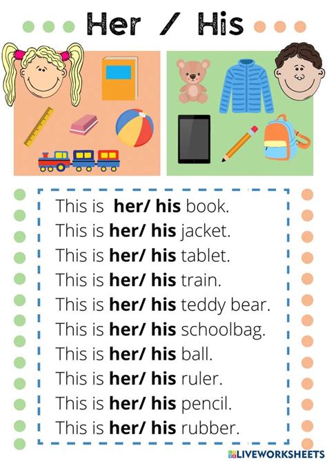 English Exercises: HIS or HE´S?