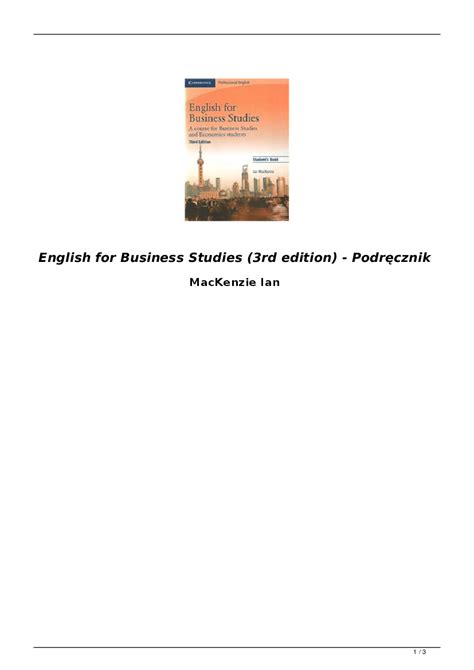 English For Business Studies Third Edition Answer Pdf