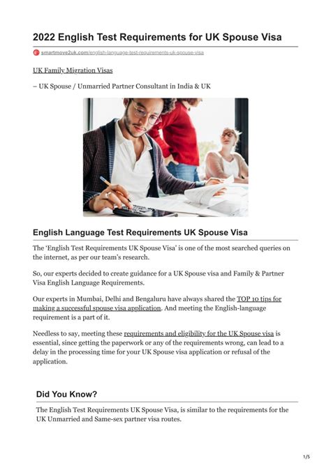 English Language Test Requirements English Language Test