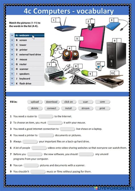 English computer vocabulary exercises.  It provides structured exercises and ...