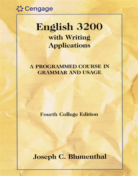 Download English 3200 With Writing Applications A Programmed Course In Grammar And Usage By Joseph C Blumenthal