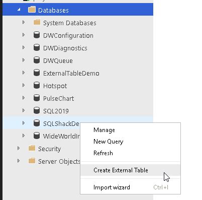 Enhanced PolyBase SQL 2019 External tables SQL Server Catalog view and PushDown