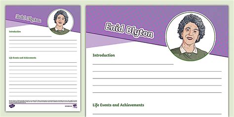 Enid blyton biography summary form