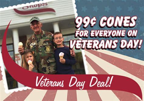 Enjoy a 99-cent single scoop cone for Veterans Day at Stewart's