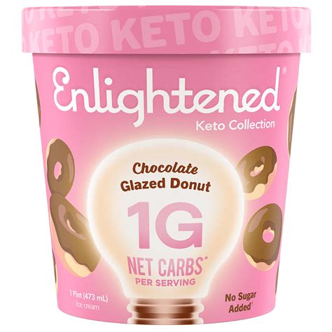 Enlightened keto ice cream. If you weren’t aware, Enlightened just started up a brand of keto-inspired ice cream. It’s 1 net carb per serving, so even if you ate the whole pint it’s 4 carbs. I am absolutely in love with the Butter Pecan. Archived post. New comments … 