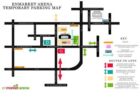 Enmarket arena parking map. 0:00. 3:06. The city-owned Enmarket Arena in West Savannah will begin having events in January, but parking and street improvements around the $170 million event space won't be ready until May or ... 
