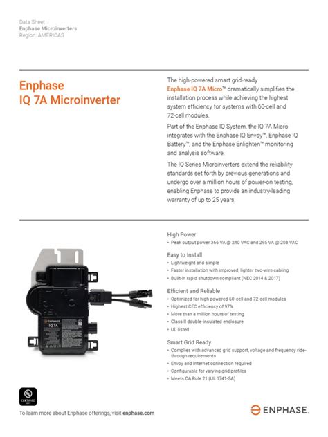 Enphase Iq7 Spec Sheet