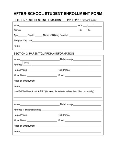 Enrollment Form Fill And Sign Printable Template Online Us Legal Forms