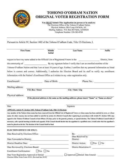 Enrollment Forms - Tohono O