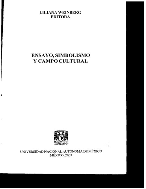 Ensayo simbolismos y campo cultural/ essays, symbolism, and cultural state. - Macroeconomics abel bernanke 7th solutions manual.