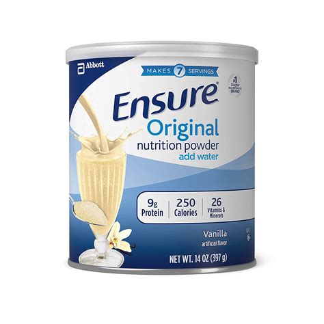 Ensure Original nutrition shakes have 9 grams of protein and 27 vitamins and minerals. Ensure nutritional shakes support immune health by supplying protein, vitamins A and D, zinc, and vitamins C and E. These shakes are kosher, halal, and suitable for lactose intolerance.* * Not for people with galactosemia.